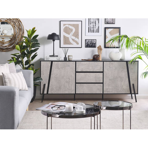 Beliani BLACKPOOL - Sideboard-Grijs-Spaanplaat