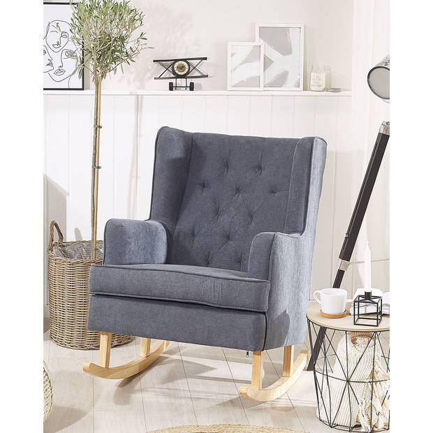 Beliani TRONDHEIM - Schommelfauteuil-Grijs-Polyester