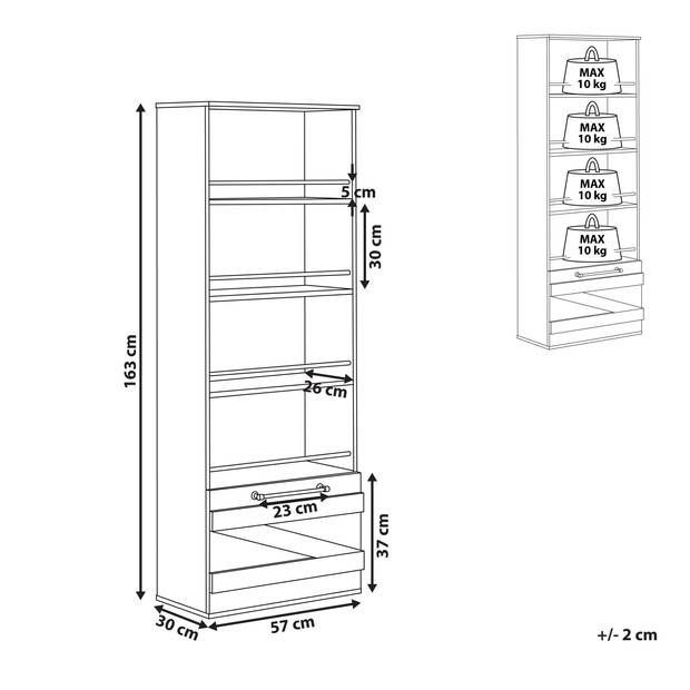 Beliani SALTER - Boekenkast-Lichte houtkleur-Vezelplaat