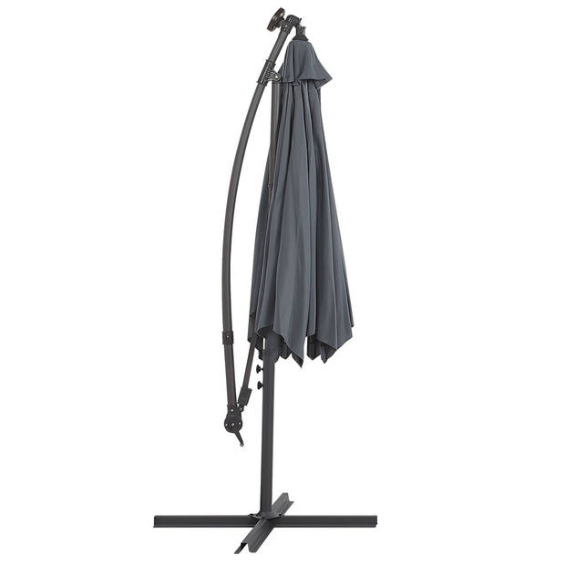 Beliani CORVAL - Cantilever parasol-Grijs-Polyester