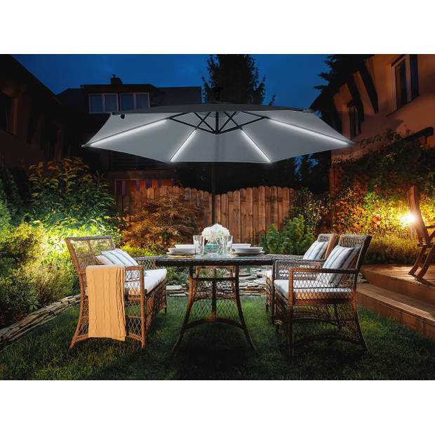 Beliani CORVAL - Cantilever parasol-Grijs-Polyester