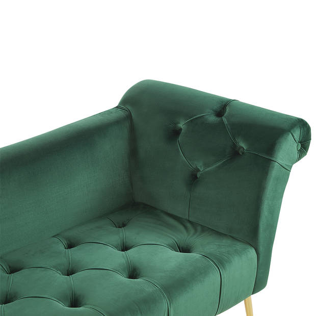 Beliani NANTILLY - Chaise longue-Groen-Fluweel