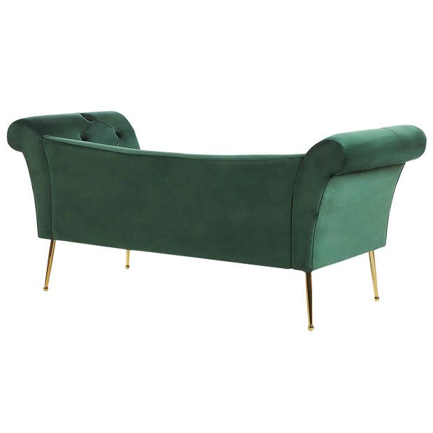 Beliani NANTILLY - Chaise longue-Groen-Fluweel