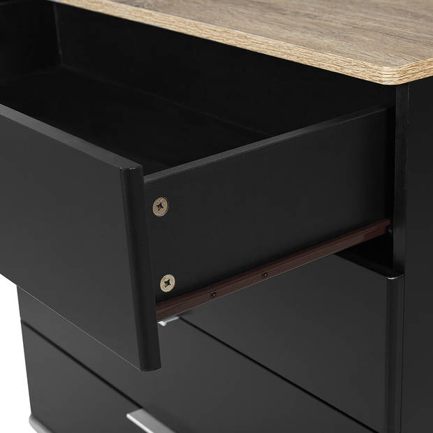 Beliani WALPI - Commode-Zwart-MDF, Vezelplaat