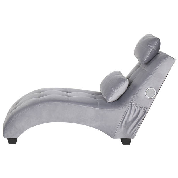 Beliani SIMORRE - Chaise longue-Grijs-Fluweel