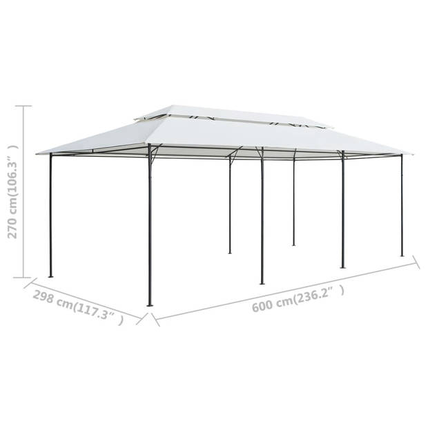 vidaXL Prieel 180g/m² 600x298x270 cm wit