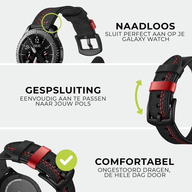 SmartphoneClip - bandje leer zwart/rood - voor Galaxy Watch 46MM