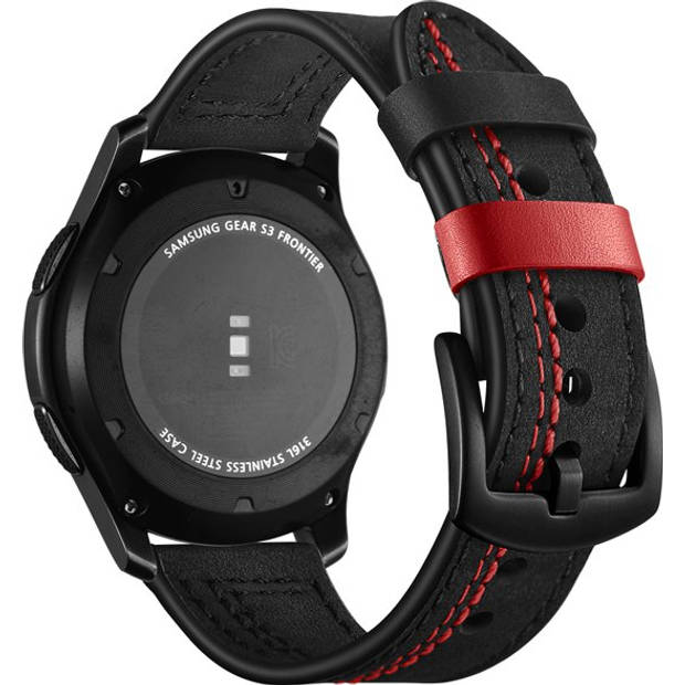 SmartphoneClip - bandje leer zwart/rood - voor Galaxy Watch 46MM