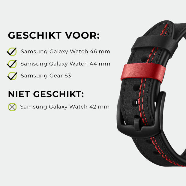 SmartphoneClip - bandje leer zwart/rood - voor Galaxy Watch 46MM