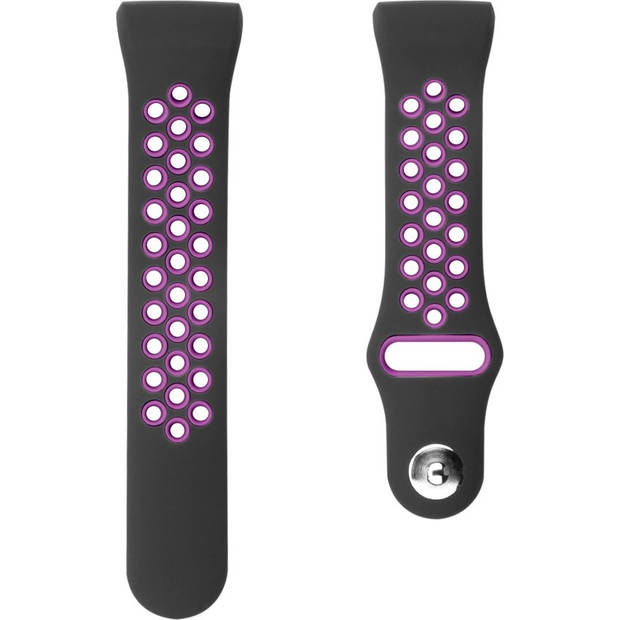 SmartphoneClip - bandje siliconen zwart paars - voor Fitbit Charge 3/4