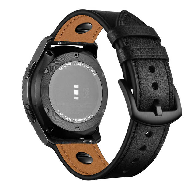 SmartphoneClip - bandje leer Zwart schroef - voor Galaxy Watch 46MM