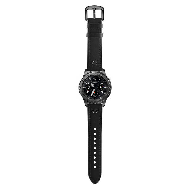 SmartphoneClip - bandje leer Zwart schroef - voor Galaxy Watch 46MM