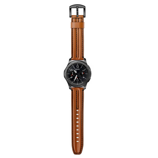 SmartphoneClip - bandje leer cognac robuust - voor Galaxy Watch 46MM