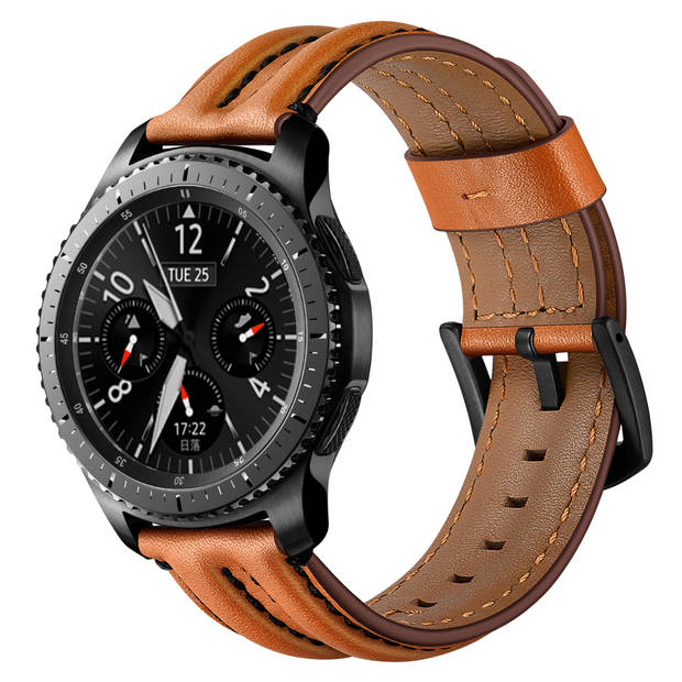 SmartphoneClip - bandje leer cognac robuust - voor Galaxy Watch 46MM