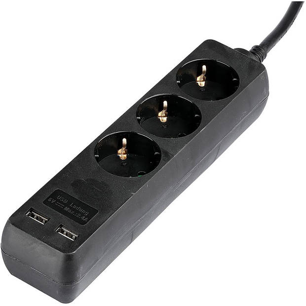 Stekkerdoos Met USB - Verlengsnoer Met USB - Viron Serino - 3680W - 3 ...