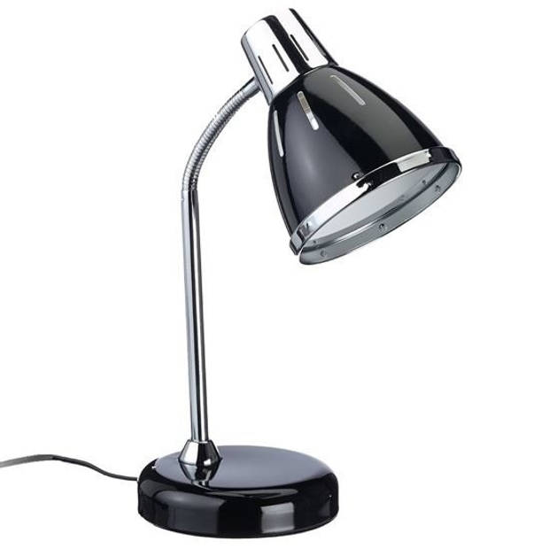 Zwarte bureaulamp / leeslamp 45 cm - E27 fitting - Bureau verlichting / tafellampen