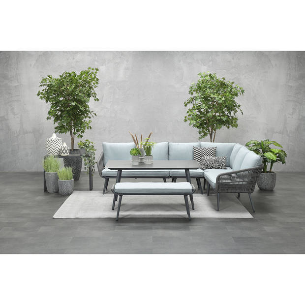 Garden Impressions Dawson lounge dining set 6-delig - donker grijs