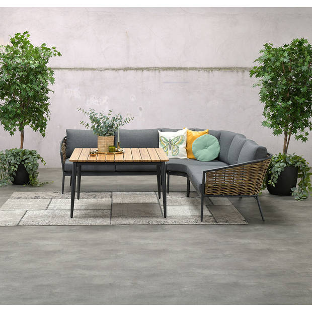 Garden Impressions San Vito lounge dining set 4-delig - donker grijs