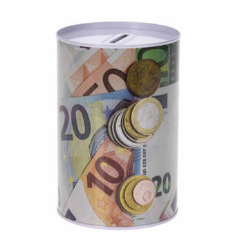 Spaarpot euro biljetten en muntgeld 10 x 15 cm - Spaarpotten