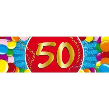 10x 50 Jaar leeftijd stickers verjaardag versiering - Feeststickers