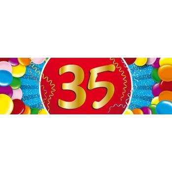 10x 35 Jaar leeftijd stickers verjaardag versiering - Feeststickers