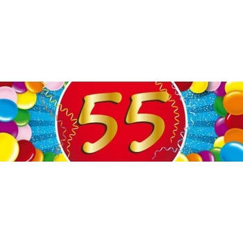 10x 55 Jaar leeftijd stickers verjaardag versiering - Feeststickers