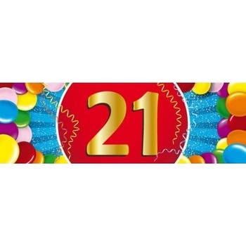 10x 21 Jaar leeftijd stickers verjaardag versiering - Feeststickers