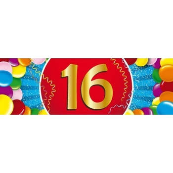 10x 16 Jaar leeftijd stickers verjaardag versiering - Feeststickers