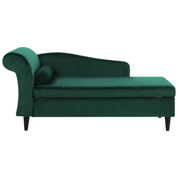 Beliani LUIRO - Chaise longue-Groen-Fluweel