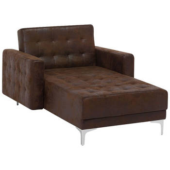 Beliani ABERDEEN - Chaise longue-Bruin-Kunstleer