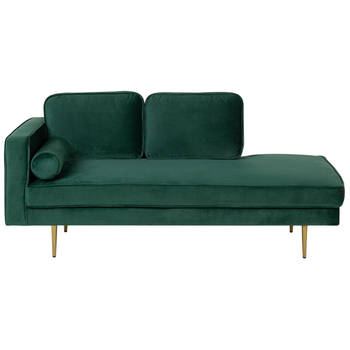 Beliani MIRAMAS - Chaise longue-Groen-Fluweel