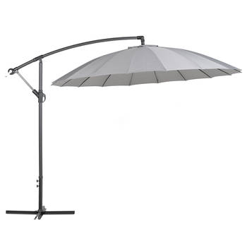 Blokker Beliani CALABRIA - Cantilever parasol-grijs-Polyester aanbieding