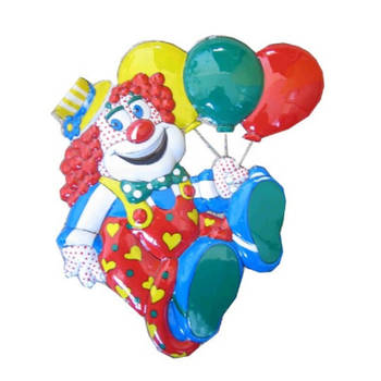 Carnaval decoratie schild clown ballonnen 50 x 45 cm - Feestdecoratievoorwerp