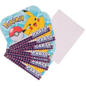 Pokemon verjaardags uitnodigingen 16 stuks - Uitnodigingen