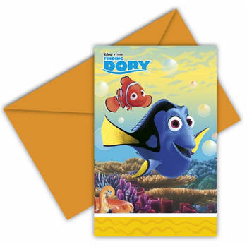 Finding Dory uitnodigingen met enveloppe - Uitnodigingen