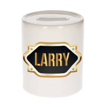 Larry naam / voornaam kado spaarpot met embleem - Naam spaarpotten