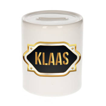 Klaas naam / voornaam kado spaarpot met embleem - Naam spaarpotten