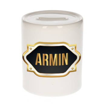 Armin naam / voornaam kado spaarpot met embleem - Naam spaarpotten