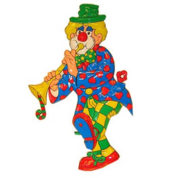 Wanddecoratie carnaval clown 70 cm - Feestdecoratievoorwerp