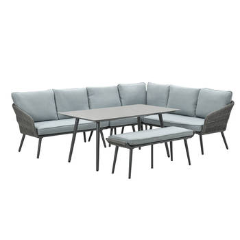 Garden Impressions Dawson lounge dining set 6-delig - donker grijs