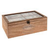 Decopatent® Houten Naaikist - Naaidoos opbergbox 3 vakken - Naaibox