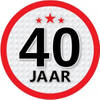 10x 40 Jaar leeftijd stickers rond verjaardag versiering - Feeststickers