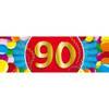10x 90 Jaar leeftijd stickers verjaardag versiering - Feeststickers