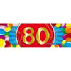 10x 80 Jaar leeftijd stickers verjaardag versiering - Feeststickers