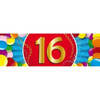 10x 16 Jaar leeftijd stickers verjaardag versiering - Feeststickers