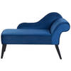 Beliani BIARRITZ - Chaise longue-Blauw-Fluweel