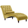 Beliani MURET - Chaise longue-Geel-Fluweel