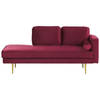 Beliani MIRAMAS - Chaise longue-Rood-Fluweel