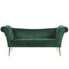 Beliani NANTILLY - Chaise longue-Groen-Fluweel