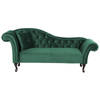 Beliani LATTES - Chaise longue-Groen-Fluweel